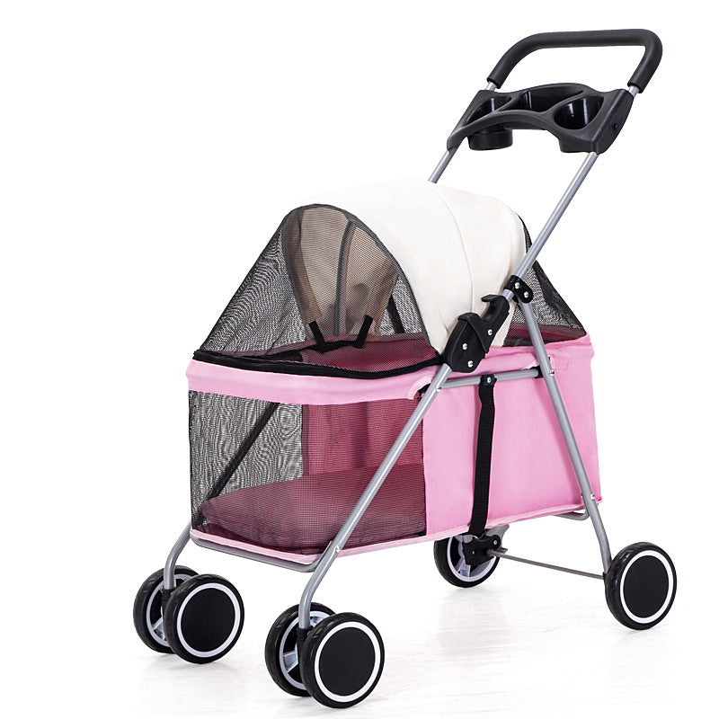 Easy Fold Pet Stroller for Small Dogs & Cats